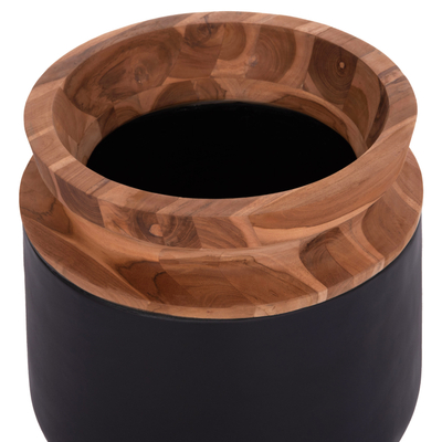 Vazo dyshemeje dekorative HomeMarkt Linter HM4662.01L, 41x47cm, fiber cement, e zezë