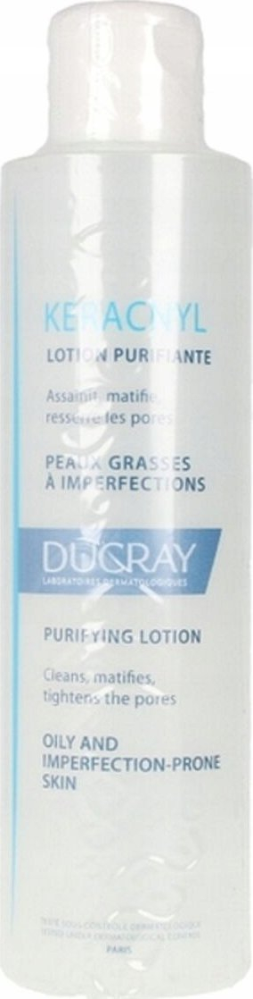 Locion fytyre Ducray Keracnyl, pastrues që heq yndyrën dhe e lë mat, 200 ml, i tejdukshëm