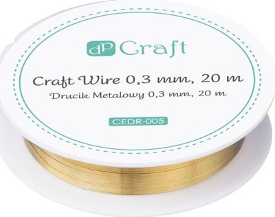 Tel dekorativ Dalprint Metal Wire, 0.3mm, 20m, ngjyrë ari