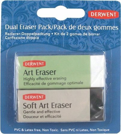 Сет гумици Derwent Dual Eraser Pack 2, 2 парчиња, повеќебојни