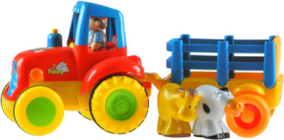 Traktor lodër Lean Sport Large me rimorkio, me bateri, me zë, shumëngjyrësh