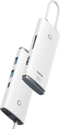 Dock USB C Baseus Lite Series WKQX050102, 6 në 1, HDMI 4K, gri