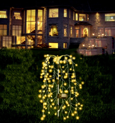 Llamba solare kopshti Saska Garden Fireworks Tree, 120 LED, 72 cm, e argjendtë