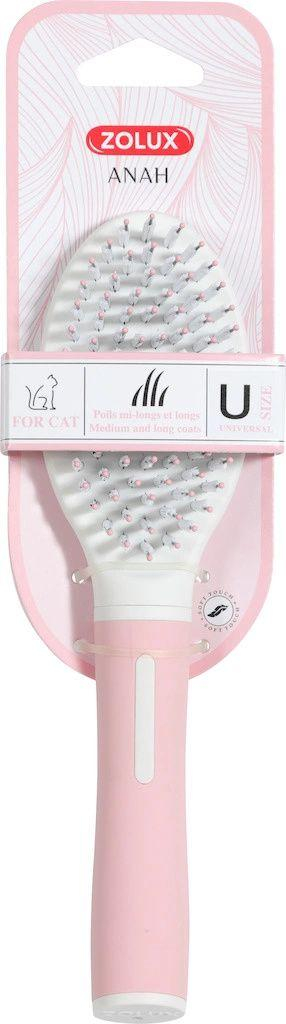 Двострана четка за мачки Zolux ANAH, најлонски влакна, рачка SOFT TOUCH