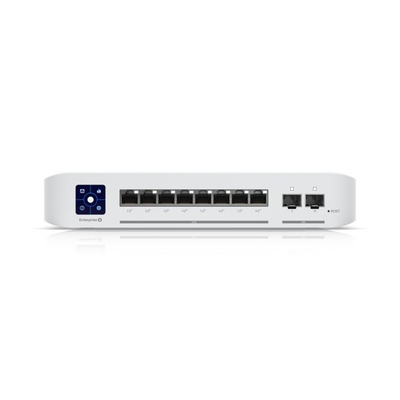 Switch rrjeti Ubiquiti UniFi Enterprise 8 PoE, 8x 2.5GbE PoE+, 2x 10G SFP+, çelik inox