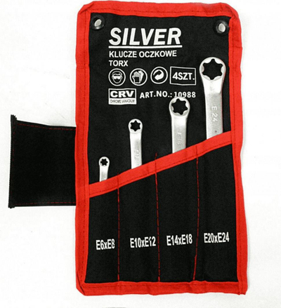 Komplet çelësa unaze Silver Torx, 4 copë