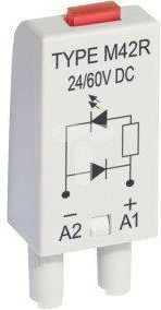 Modul sinjalizues Relpol LD M42R, LED i kuq, 24-60V DC, gri