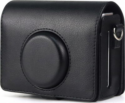 Këllëf kamerë LoveInstant për Fujifilm Instax Mini Evo, lëkurë eko, me rrip, i zi
