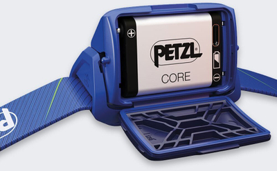 Lampë koke Petzl Tikka Core, 450 lumens, IPX4, blu