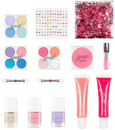 Set kozmetike për fëmijë Souza Luxe, 21 pjesë, set i madh, shumëngjyrësh