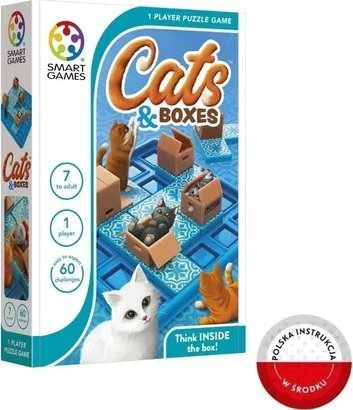 Lojë logjike SmartGames Cats &amp; Boxes, 60 sfida, për 1 lojtar, shumëngjyrëshe
