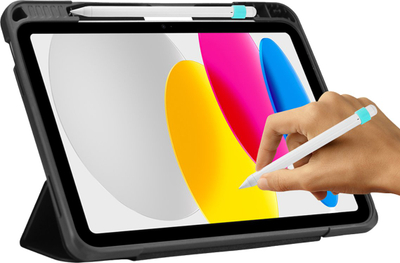 Mbrojtëse tableti DEQSTER Rugged MAX, për iPad 10.9" 10th Gen, me mbajtëse stylus, e zezë