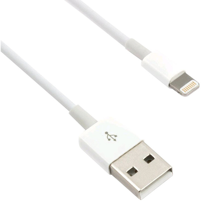 Kabllo për sinkronizim dhe karikim C-TECH USB 2.0 Lightning, 1m, e bardhë