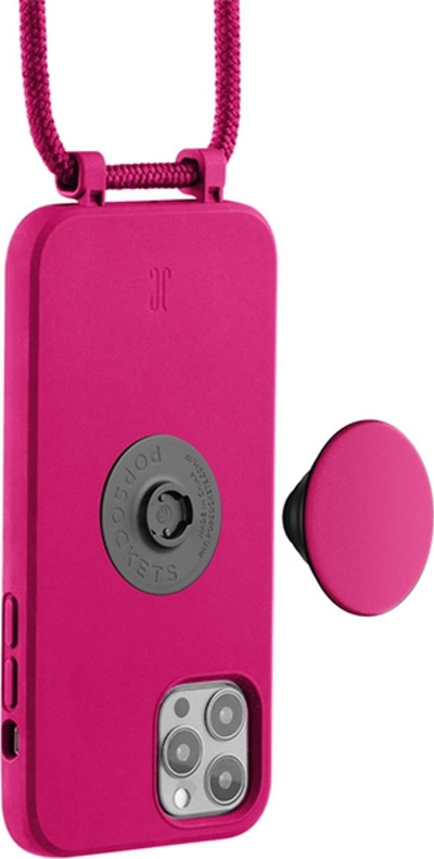 Mbrojtëse telefoni Just Elegance PopGrip për iPhone 12 12 Pro, TPU, me orkide, rozë
