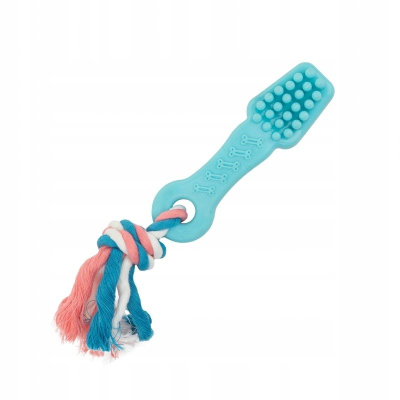 Lodër për qen Barry King Toothbrush, me litar pambuku, 12.5 cm, shumëngjyrëshe