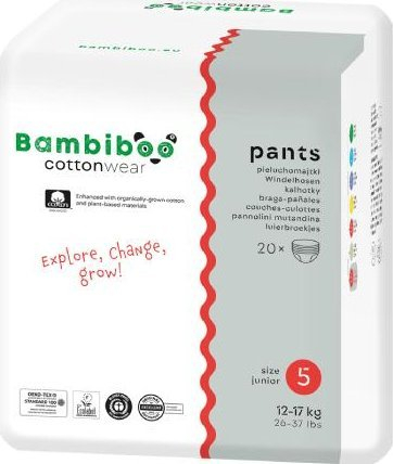 Pelenë pantallona Bambiboo, madhësia 5, 12–17 kg, 20 copë