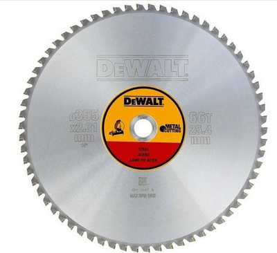 Teh sharre Dewalt DT1926-QZ, 355mm, 66 dhëmbë, vrimë 25.4mm
