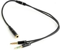 Kabllo Gembird Jack, 3.5mm - 2x Jack, 3.5mm, 0.2 metra, e zezë