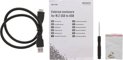 Kuti e jashtme për SSD M.2 DELTACO, USB 3.0, 5 Gbps, ngjyrë e zezë