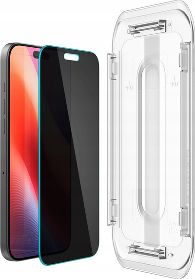 Xham mbrojtës Spigen Glass TR EZ Fit Privacy, 2 copa, për iPhone 16 Pro, transparent