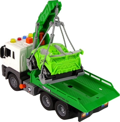 Lodër kamion rimorkiator Leantoys Tow Truck, shkallë 1:16, me drita dhe tinguj, i gjelbër