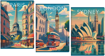 Fletore Herlitz Retro City, A4, 96 fletë, me vija dhe margjinë