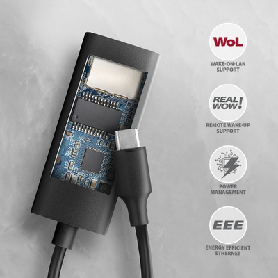 Adaptues rrjeti USB‑C në Gigabit Ethernet Axagon ADE ARC, USB 3.2 Gen 1, 1 Gbps, i zi