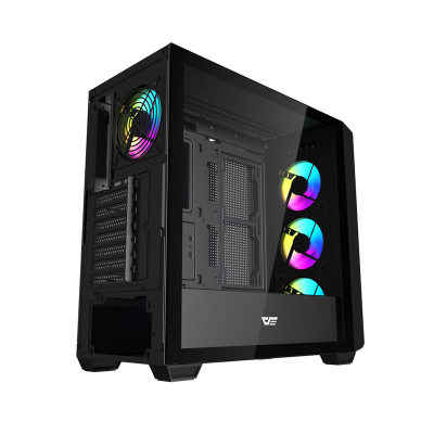 Kuti kompjuteri Darkflash DS900WD, ATX, me 4 ventilatorë, e zezë
