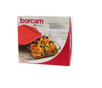 Enë për pjekje Borcam, me kapak të plastikës (1 copë)