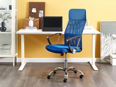 Karrige zyre swivel DESIGN, ergonomike, me rrotulla, blu