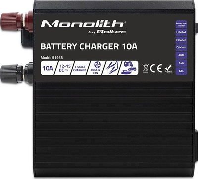 Karikues inteligjent Qoltec Monolith, 10A, 12V, gri