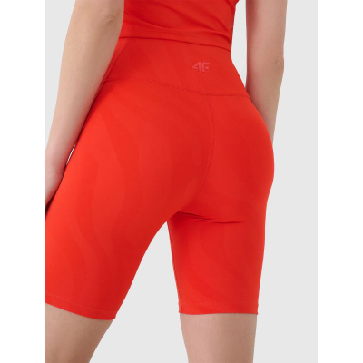 Leggins të shkurtër sportiv 4F, për goca, elastikë, portokalli