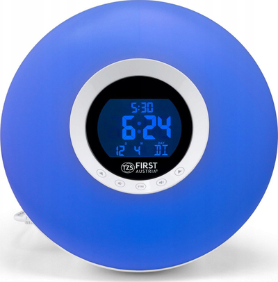 Ora me alarm diellore Solar Alarm Clock, radio FM, dritë zgjimi LED, e bardhë