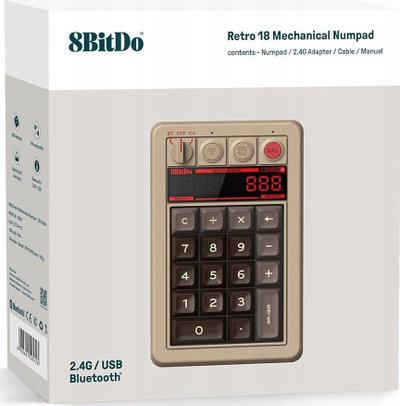 Tastierë mekanike 8BitDo Retro Keypad C64 Edition, programohet, rron me Windows edhe Android, bezhë