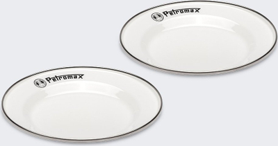 Pjata Petromax Enamelware, 18cm, çelik i emajluar, set 2 copë, të bardha