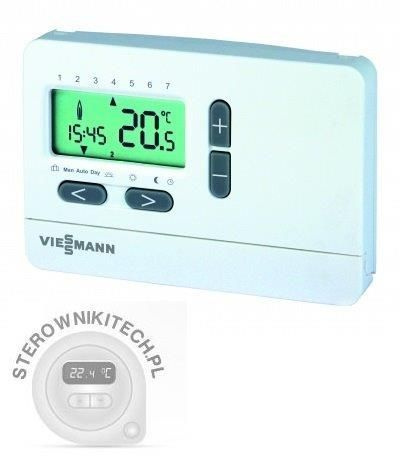 Termostat dhome Viessmann E-200, programim javor, ekran LCD, i bardhë