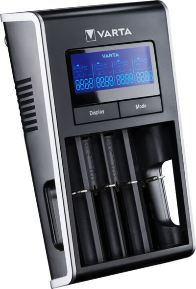 Karikues baterish Varta Dual Tech, LCD, 4 slote, i zi