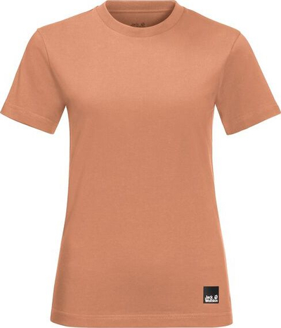 Bluzë pambuku Jack Wolfskin Cotton Pl, me mëngë të shkurtra, për goca, portokalli e butë
