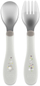 Set lugë-piruni Chicco Stainless Steel Cutlery, për kalama 18m+, gri