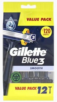 Brisqe rroje Gillette Blue3 Smooth, 3 tehe, 12 copë, blu