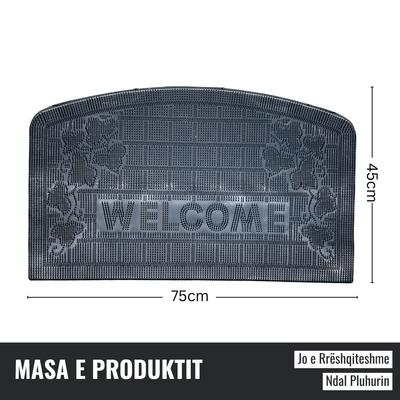 Tepih parahyrjes Nagavci Home Welcome, antirrëshqitës, 45x75 cm, i hirtë