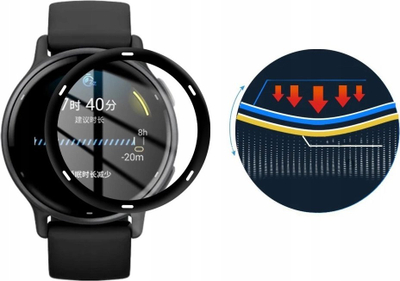 Mbrojtëse ekrani Wozinsky për Garmin Vivoactive 5, xham Full Glue, set 2 copë, transparente