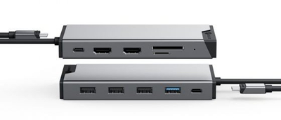 Stacion lidhjeje Alogic DUCDDV3V2, USB-C 12 në 1, Triple
