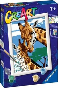 Set pikturo me numra Ravensburger CreArt Ginger Kittens, për fëmijë 7+, me kornizë