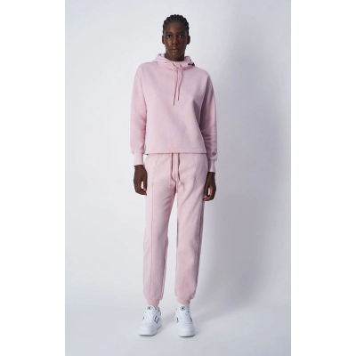 Bluzë me kapuç Champion Embroidered Script Logo Fleece, për femra, e zezë
