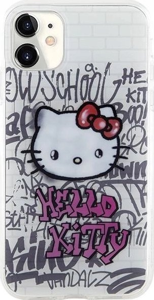 Kapak telefoni Hello Kitty HKHCN61HDGPHT, iPhone 11 XR 6.1", hardcase TPU, i bardhë