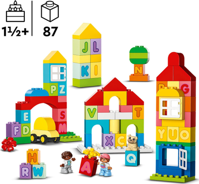 Set lodrash LEGO DUPLO Classic Alphabet Town 10935, edukim, shumëngjyrësh