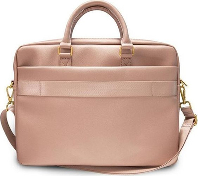 Çantë laptopi GUESS Saffiano Vintage Script GUCB15PUSASPI, 15–16\", material Saffiano, rozë