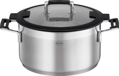 Тенџере длабоко Roesle Silence Pro, 24 cm, нерѓосувачки челик, сребрена
