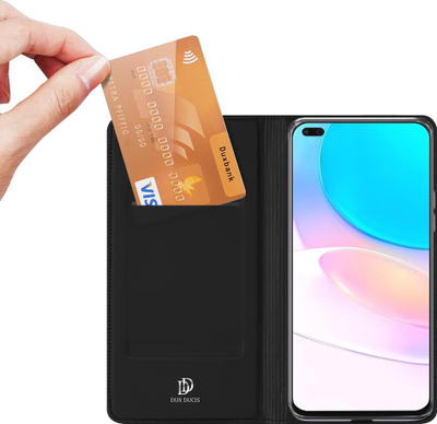 Këllëf telefoni Dux Ducis Skin Pro për Honor 50 Lite, me kapak anësor, xhep për kartë, i zi